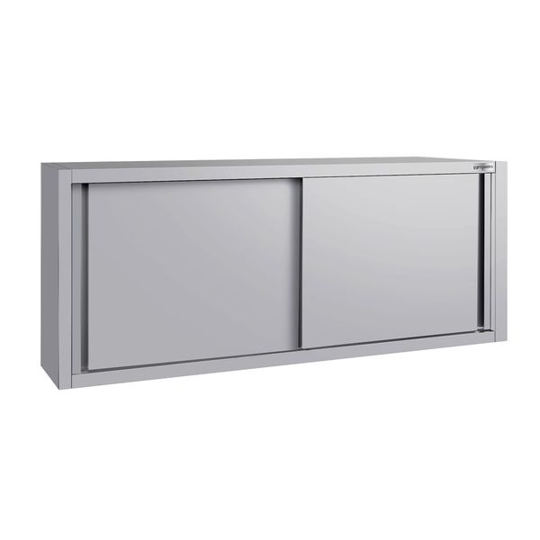 Edelstahl Wandhängeschrank ECO - 1800x400mm - mit Schiebetür - 650mm hoch