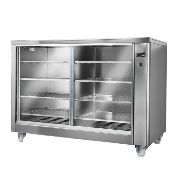 Warmhalteschrank für Speisen - 2 kW - mit Glasschiebetür & 8 Ablagen