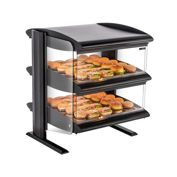 Warmhaltevitrine - 710mm - 1,02 kW - mit 2 Ablagen - separat steuerbar
