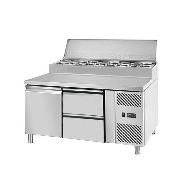 Zubereitungstisch ECO - 1360mm - 1 Tür & 2 Schubladen - für 7x GN 1/3