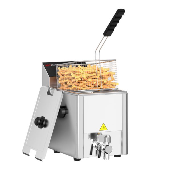 Elektro Fritteuse - 8 Liter - 3,25 kW - mit Ablasshahn