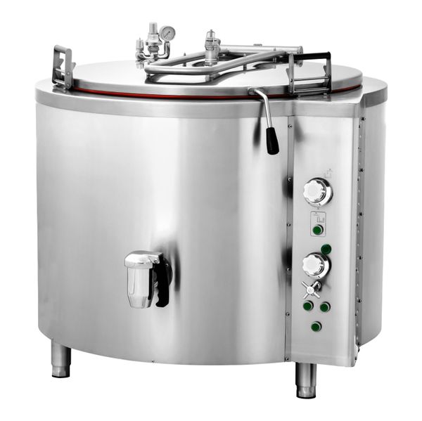 Elektro Kochkessel - 300 Liter - 27 kW - Indirekte Beheizung - mit Wasserzulauf & Ablasshahn