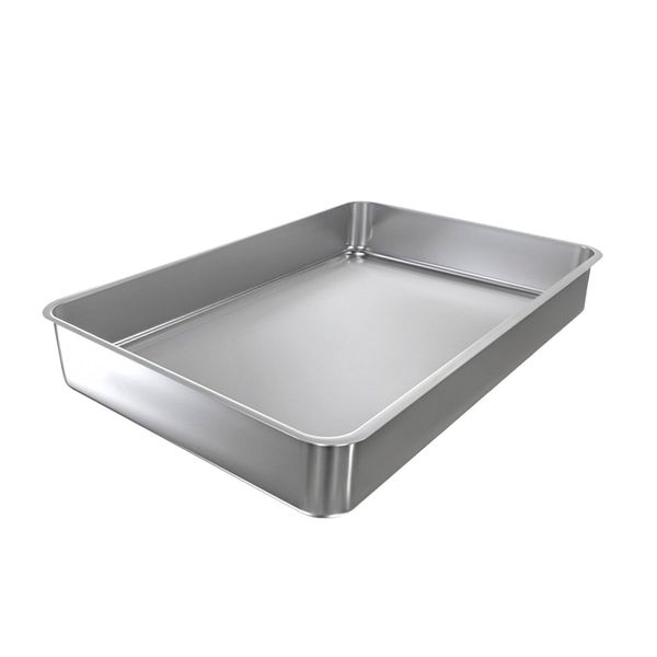 Ausstell-/Auslageblech - Edelstahl - mit Rand - 393x268x70mm