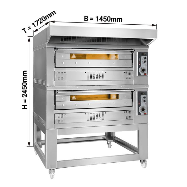 Horno de gas para pizza 9+9 x 35 cm incluye campana y base | GGM Gastro