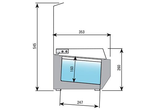 MKN Aufsatzkühlvitrine für 5 x GN 1/4 Tischgerät 230V 