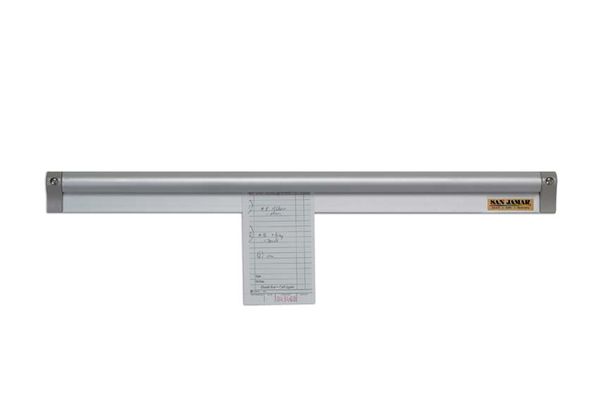 Barra porta comande / ordinazioni in alluminio - 122 cm, Porta note, Binario per clip, Binario per ricevute