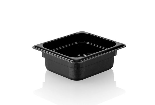 Polycarbonat GN Behälter 1/6 Schwarz Tiefe 65 mm 