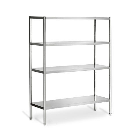 Stainless Steel Shelving Unit Premium 1, Stainless Steel And Glass Shelving Units