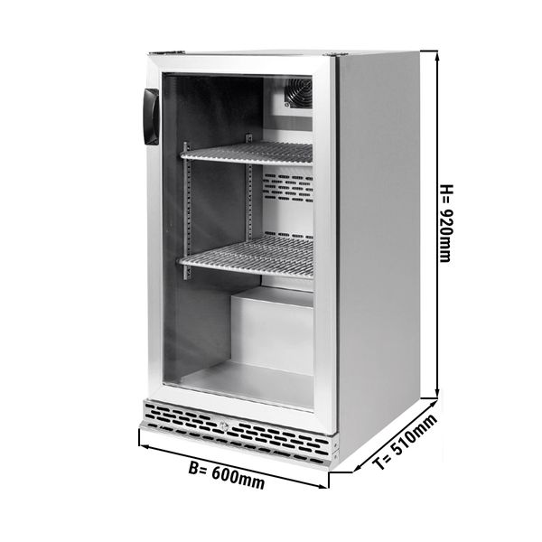 Edelstahl Kühlschrank mit Glastür 140 Liter 