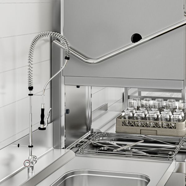 Lave-vaisselle à capot - 7,1 kW - incl. table d'entrée, de sortie