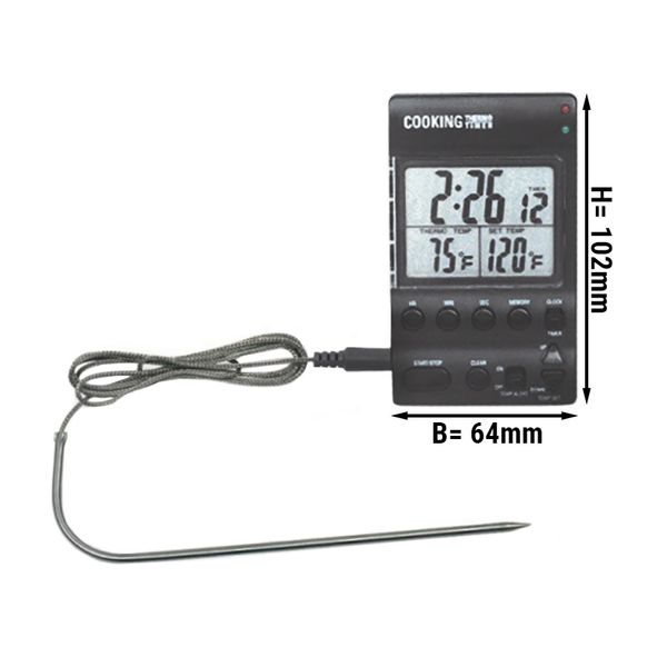 Specificiteit Ass Datum Digitale kook thermometer/ timer - 30°C / +200°C | GGM Gastro
