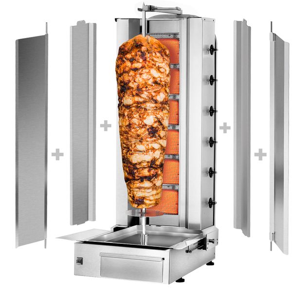 Machine à kebab 3/4 ou 5 Feux - Moteur en bas - Gaz