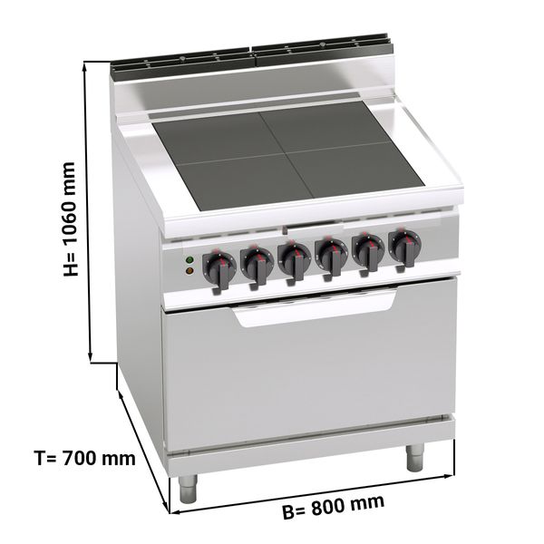 kookplaat (12 kW) + Elektrische oven Static (7,5 kW) - incl. Salmander-functie GGM