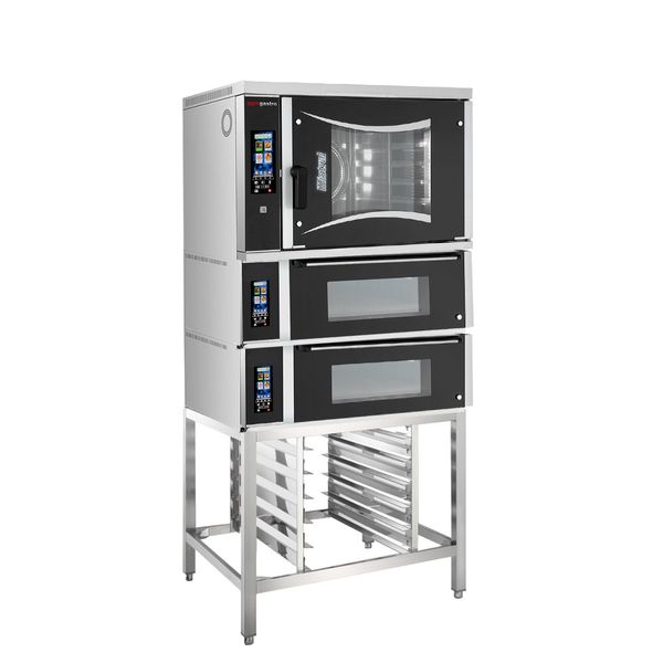 Horno eléctrico de aire caliente - 6x EN 60 x 40 cm - Incl. 2x hornos con  cubierta, campana y base | GGM Gastro