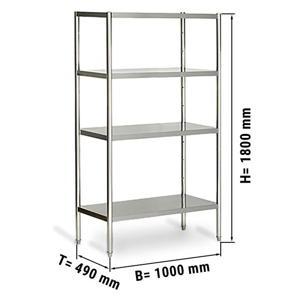 Stainless Steel Shelving Unit Eco 1 0 X, Stainless Steel Storage Bookcase
