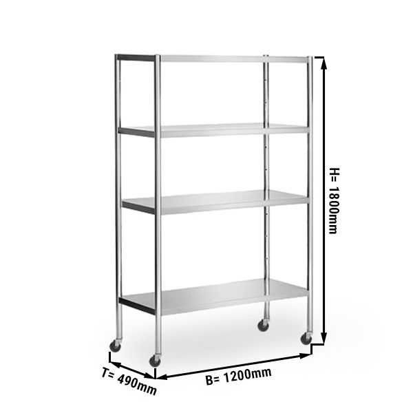 Stainless Steel Shelf 1 2 X 0 5 M, Industrial Shelves On Wheels