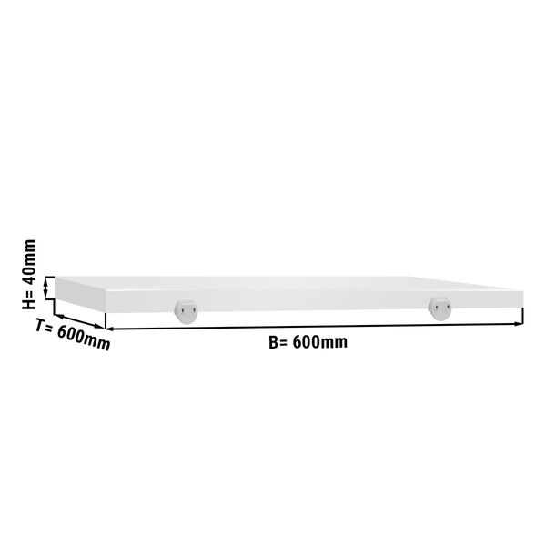 loyaliteit Een deel Algebraïsch Snijplank voor vleestafel - 60 x 60 cm - Wit | GGM Gastro