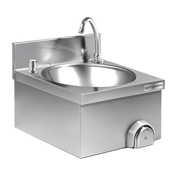 Lave-mains 400x400mm avec robinet mitigeur (eau chaude et froide