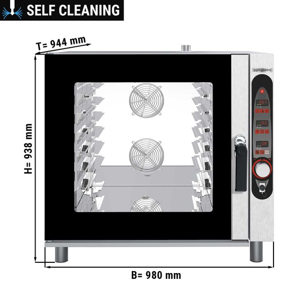 Forno a vapore combinato digitale - 6x GN 2/1 - incl. auto-pulizia | GGM  Gastro