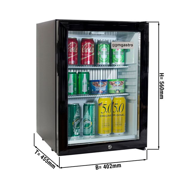 proteger computadora descuento Refrigerador minibar - 1 puerta de cristal, silencioso y con cerradura |  GGM Gastro