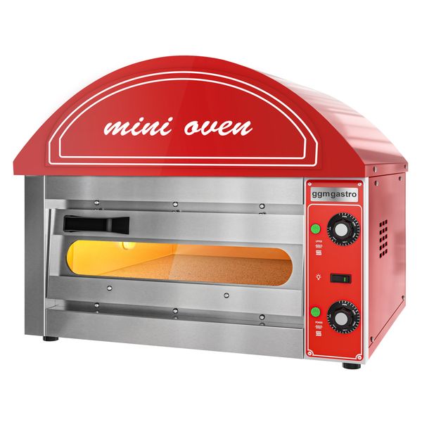 Mini four à pizza électrique - Rouge - 1x 34cm - Manuel