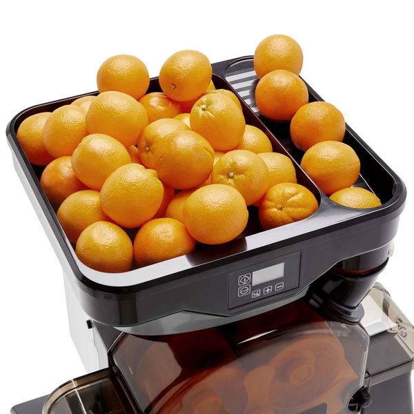 Presse oranges électrique - Argent - Alimentation d'oranges manuelle -  Inclus mode de nettoyage automatique