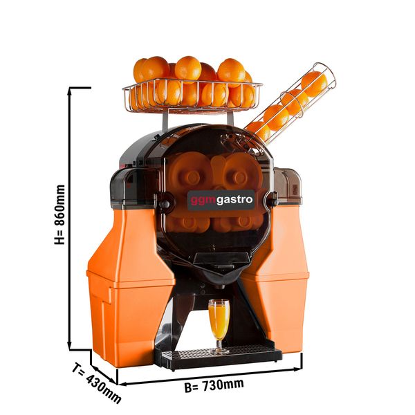 Exprimidor de naranjas eléctrico - naranja - alimentación manual - incl.  modo de limpieza automática | GGM Gastro