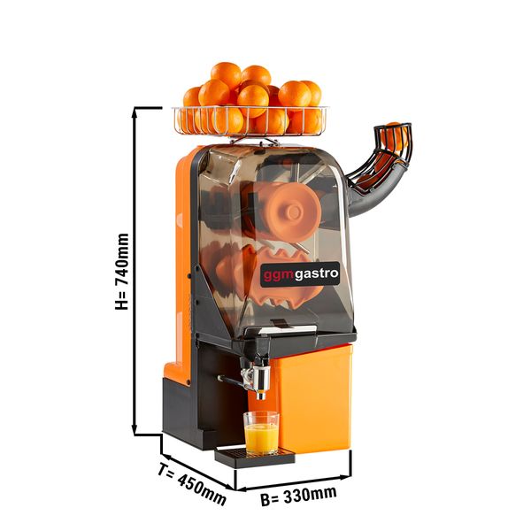 Exprimidor de naranjas eléctrico - naranja - alimentación manual - incl.  grifo de drenaje ajustable