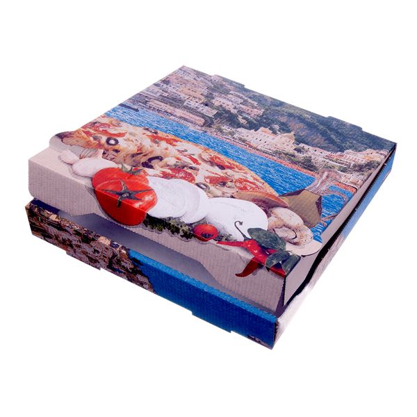 100 Pieces Pizza Box Kraft Nyc Positano 20 X 20 X 4 Cm