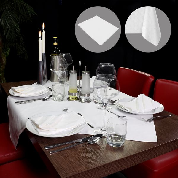 schaak Nieuwjaar daar ben ik het mee eens 30 stuks) Damast tafelkleed Porto Diamond - 130 x 130 cm - Wit | GGM Gastro