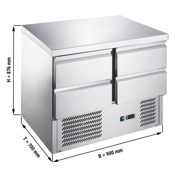 Kühltisch Belegstation 1800 x 700 mm Pizzakühlschrank Saladette für 9 x 1/3 GN 