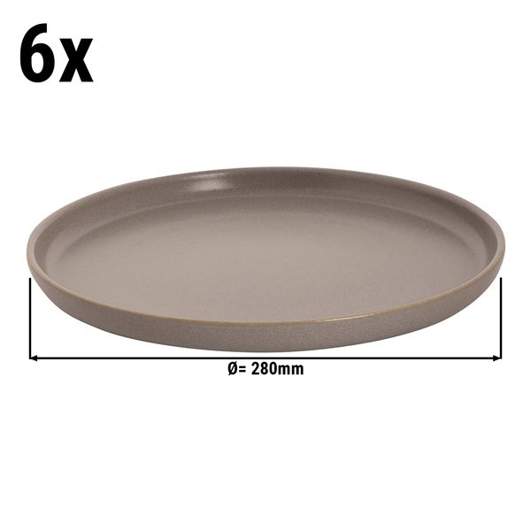 (6 st) SANDY LOAM - platt tallrik - Ø 28 cm - grå | GGM Gastro