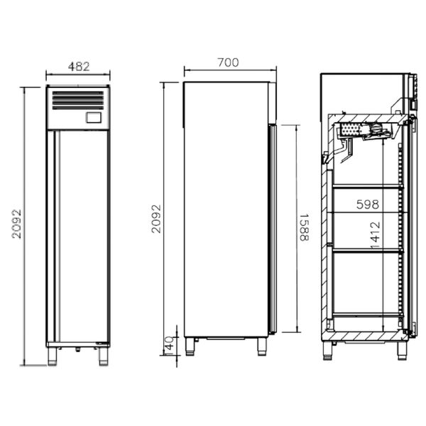 Tiefkühlschrank PREMIUM PLUS - GN 1/1 - 325 Liter - mit 1 Tür