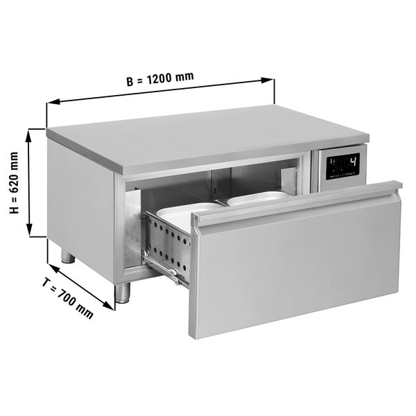 Combinazione cassetto frigorifero/congelatore con 1 cassetto - 0,93 m - per  GN 2/1