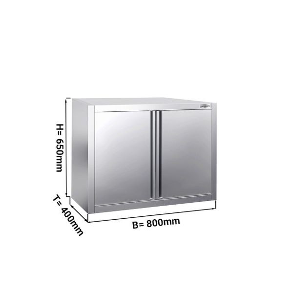 Overwinnen spons Voorman RVS hangkast Premium - 800 x 400 - hoogte: 650 - met draaideur | GGM Gastro