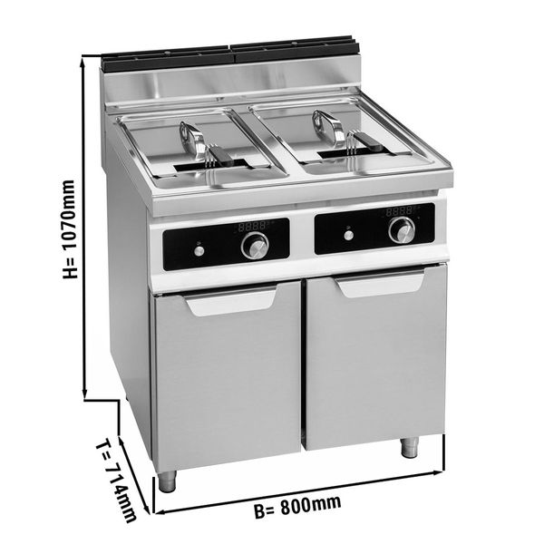 Freidora eléctrica - 18 + 18 litros (27 kW) - control electrónico | GGM  Gastro