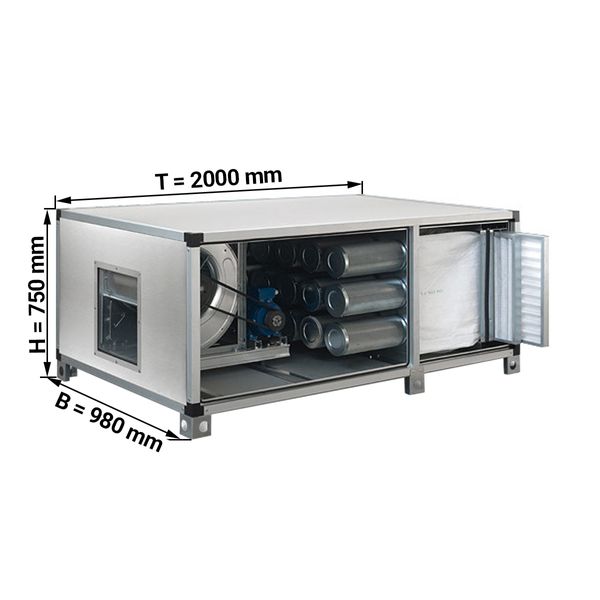 Système de purification de l'air d'échappement 5400 m³ - avec filtre pré, à  poche et à charbon actif, Purificateur d'air, Air extrait, Ventilateur