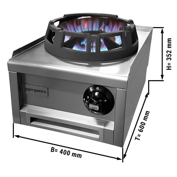 Wok à gaz - 12 kW - 1 brûleur - Ø 285 mm