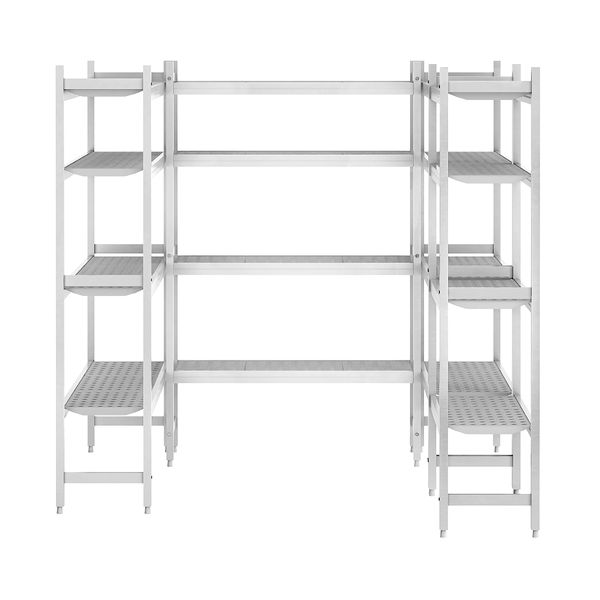 Shelf set aluminium - U-shape overall depth: 460 mm | GGM Gastro